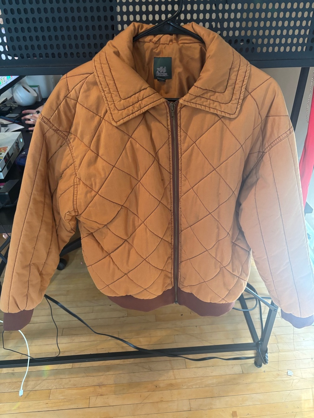 Wild Fable Quilted Bomber Jacket - Rust